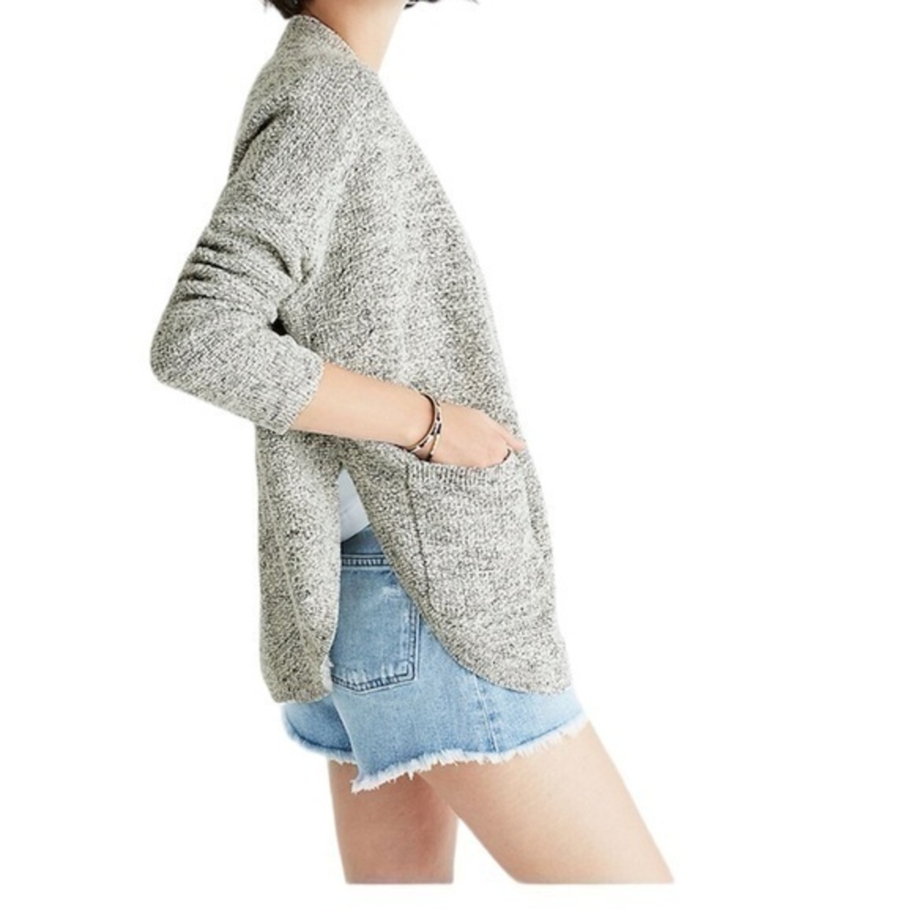 Madewell Skipper Cardigan Sweater Cotton/Linen Slouchy Gray Size XS